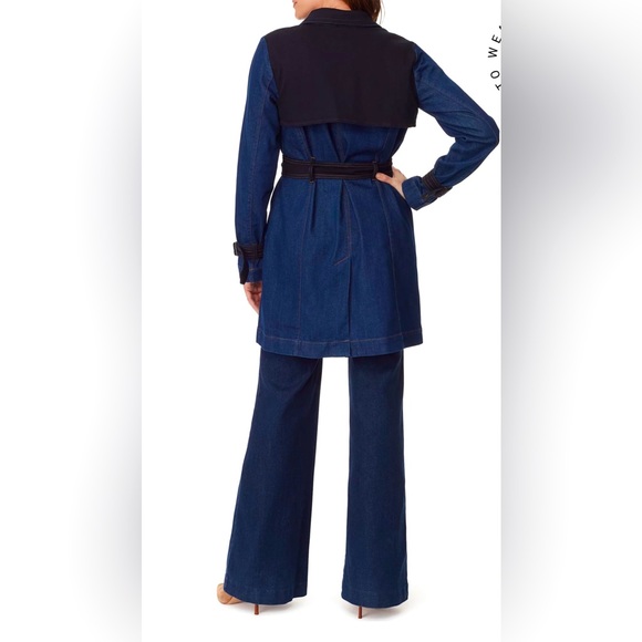 🔴SOLD🔴 GLORIA VANDERBILT X CHRISTIAN SIRIANO DENIM TRENCH JACKET 🧥 - Picture 4 of 9